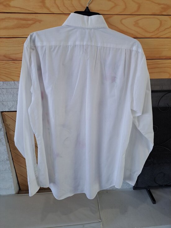 Hand-Painted Creative Artwear White Button-Up Shirt  Floral  Bird Women's Med - Picture 7 of 12